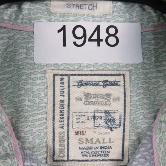 Alexander Julian* Men's Short Sleeve Button Down Curved Hem Pocket Shirt~ Small - Picture 3 of 12